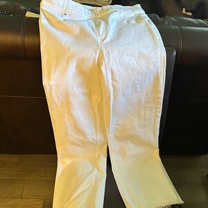 SPANX Women's White Straight Leg Jeans
